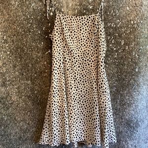 White/Black Animal Print Mini Flare Dress - Lola Grace